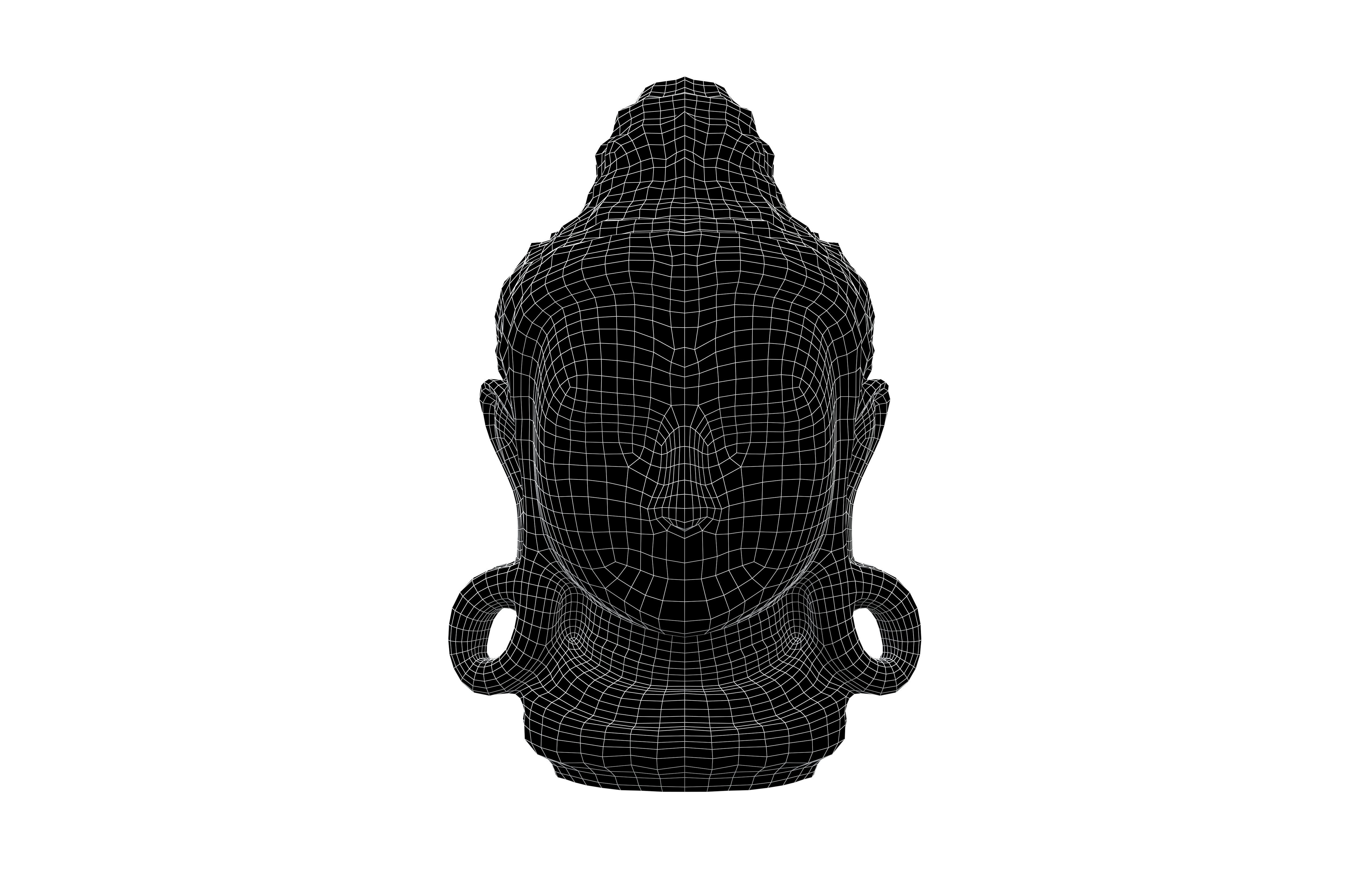 Bodhisattva Headn v1 005 Low-poly 3D model_5