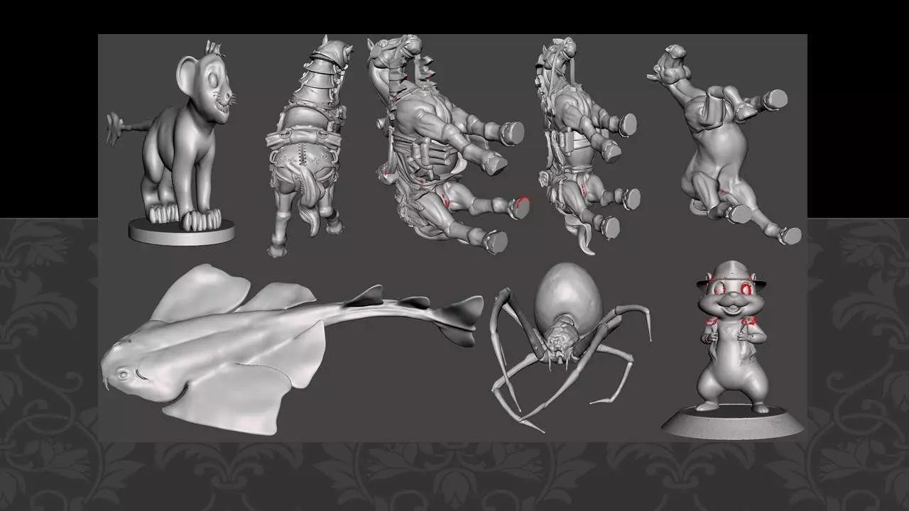 Animal Pack 01 3D Printable STL Jungle Farm Zoo Sea 3D print model_0