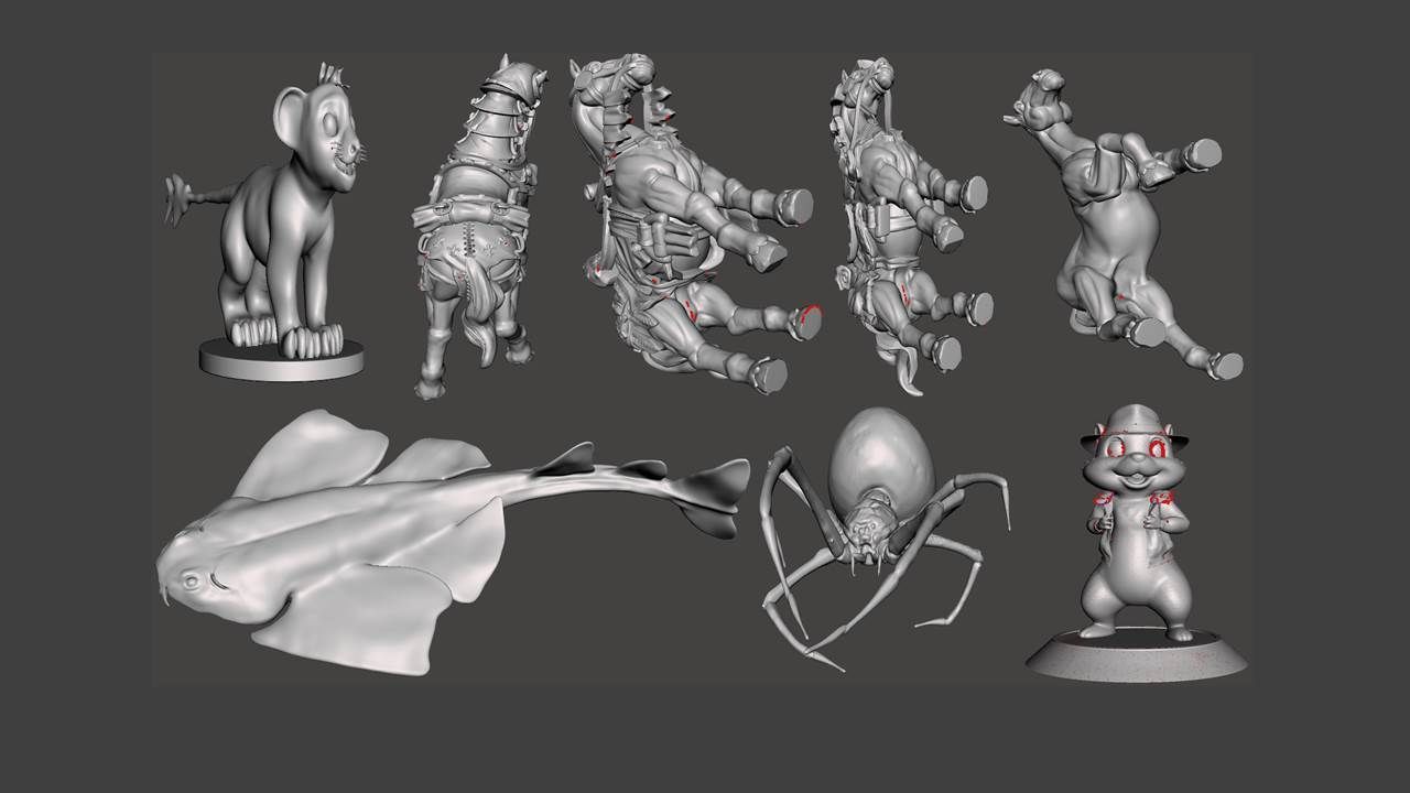 Animal Pack 01 3D Printable STL Jungle Farm Zoo Sea 3D print model_1