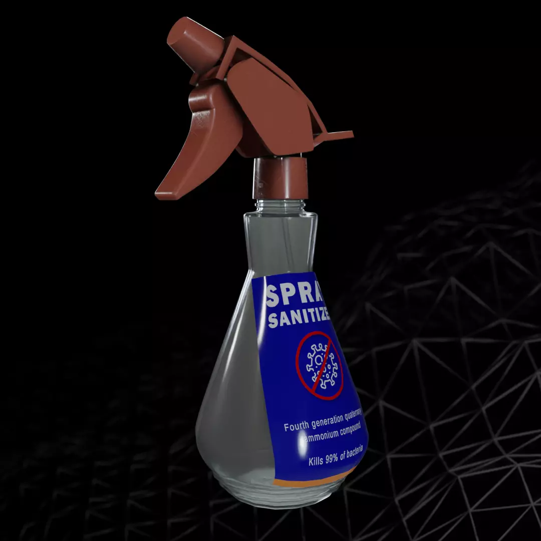 Sanitizer Spray Plastic Bottle Free 3D model