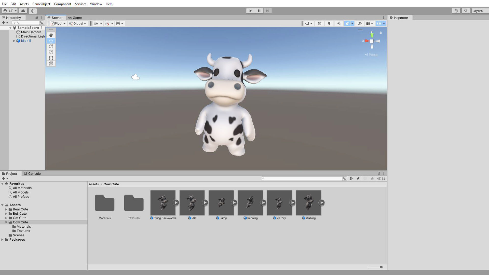Little animal baby - Cow cute - Animated Low-poly 3D model_4