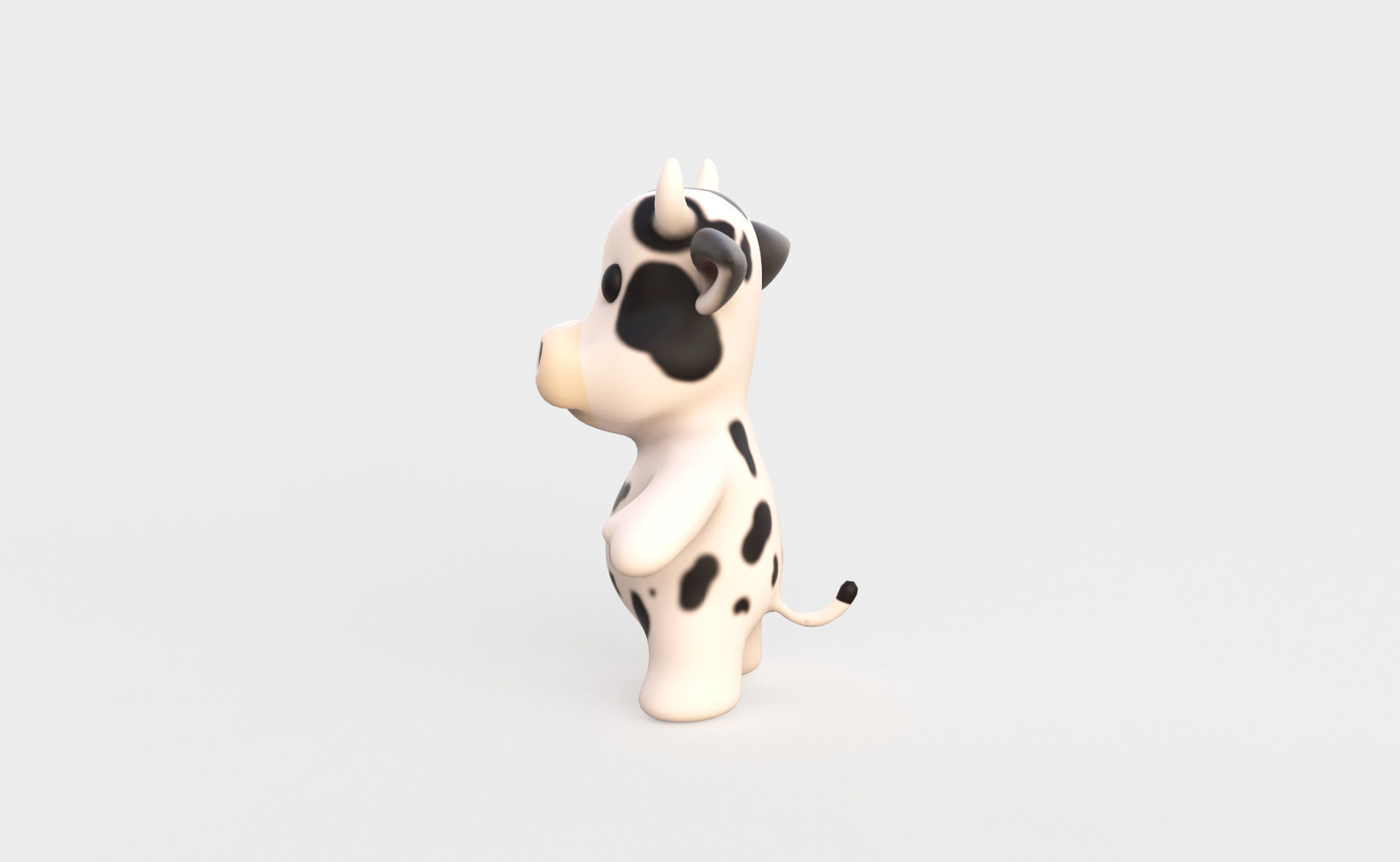 Little animal baby - Cow cute - Animated Low-poly 3D model_6