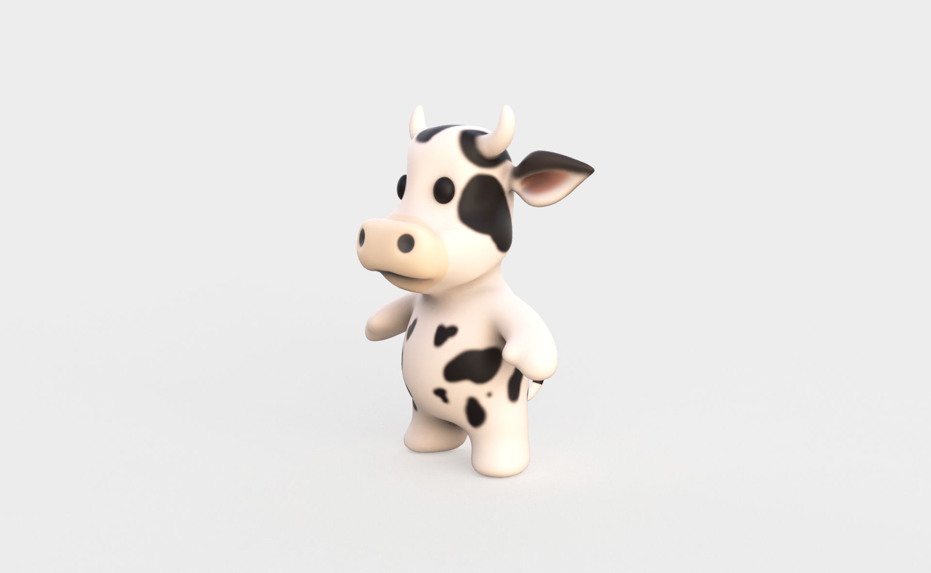 Little animal baby - Cow cute - Animated Low-poly 3D model_2