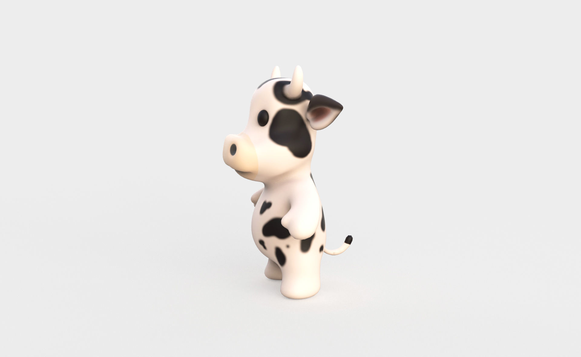 Little animal baby - Cow cute - Animated Low-poly 3D model_5
