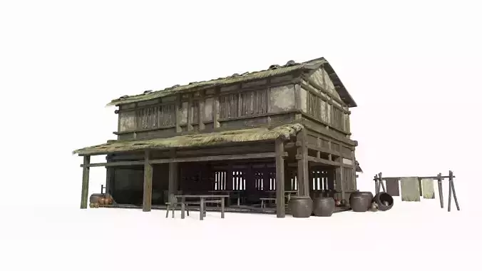 Asian Ancient Architecture Wine Shop