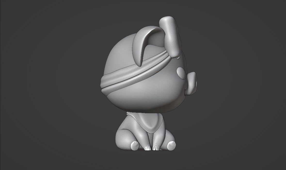 Cute pig 3D print model_3