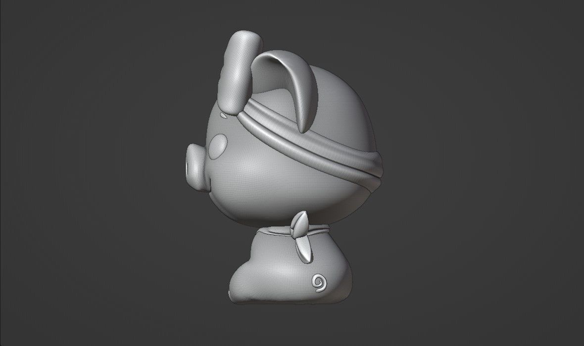 Cute pig 3D print model_5