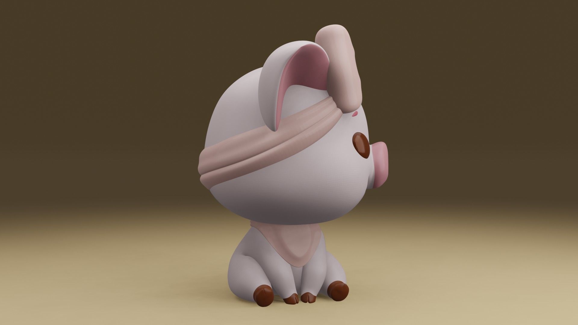Cute pig 3D print model_9