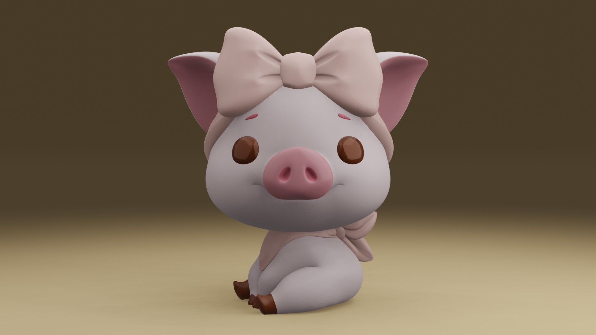 Cute pig 3D print model_7