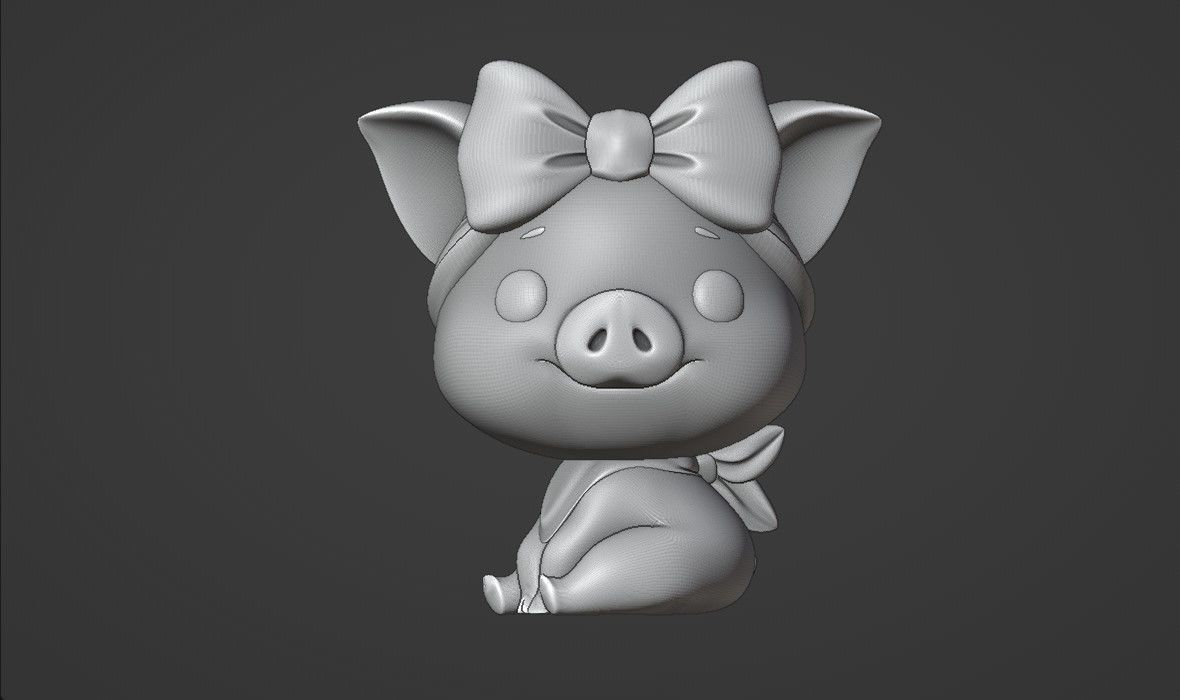 Cute pig 3D print model_2