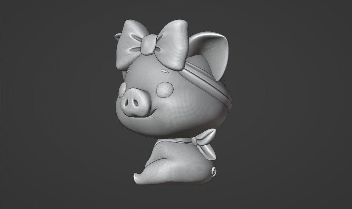 Cute pig 3D print model_6