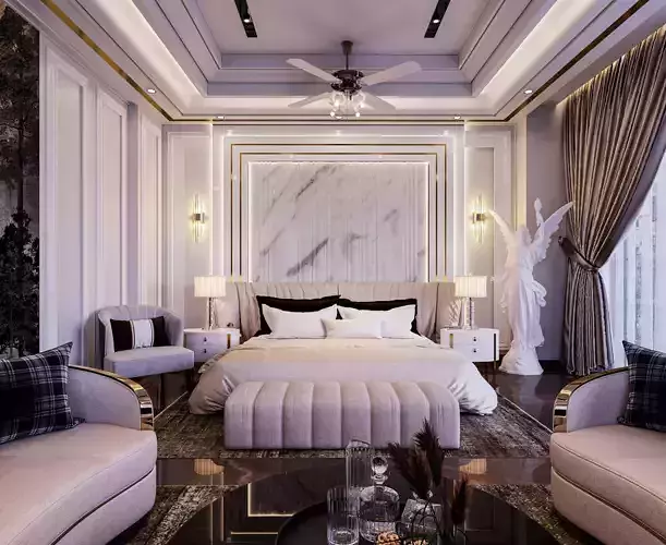 Luxury bedroom 3d model