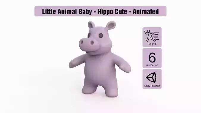 Little animal baby - Hippo cute - Animated 
