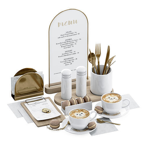 Table setting for cafes and restaurants 3D model