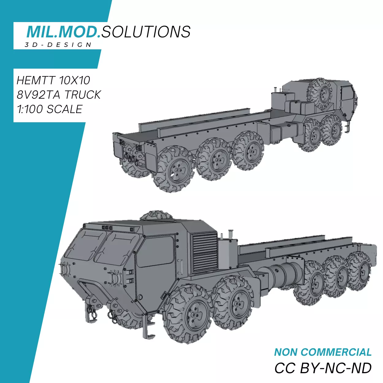 HEMTT 10x10 8V92TA Truck USA 3D print model_0
