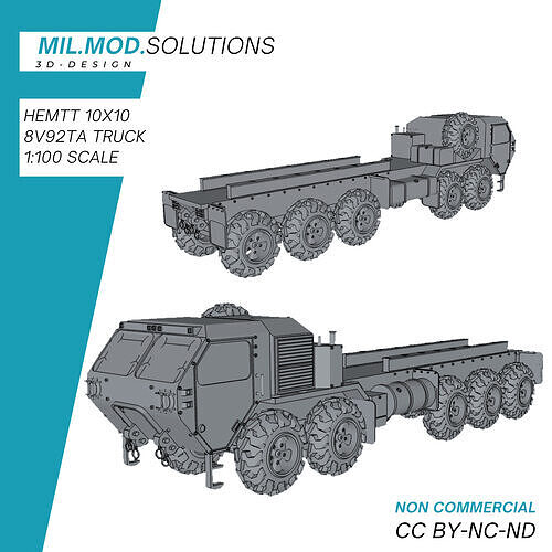 HEMTT 10x10 8V92TA Truck USA 3D print model