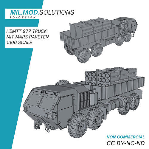 HEMTT M977 Truck mit MARS Raketen Bundeswehr 3D print model