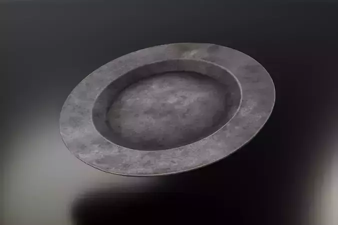 Medieval Metal Dinner Plate - Low-Poly Game-Ready PBR Model Low-poly 3D model