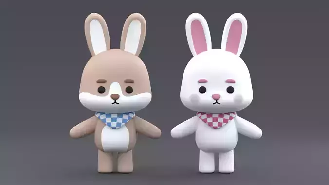 Cute Bunny Free 3D model
