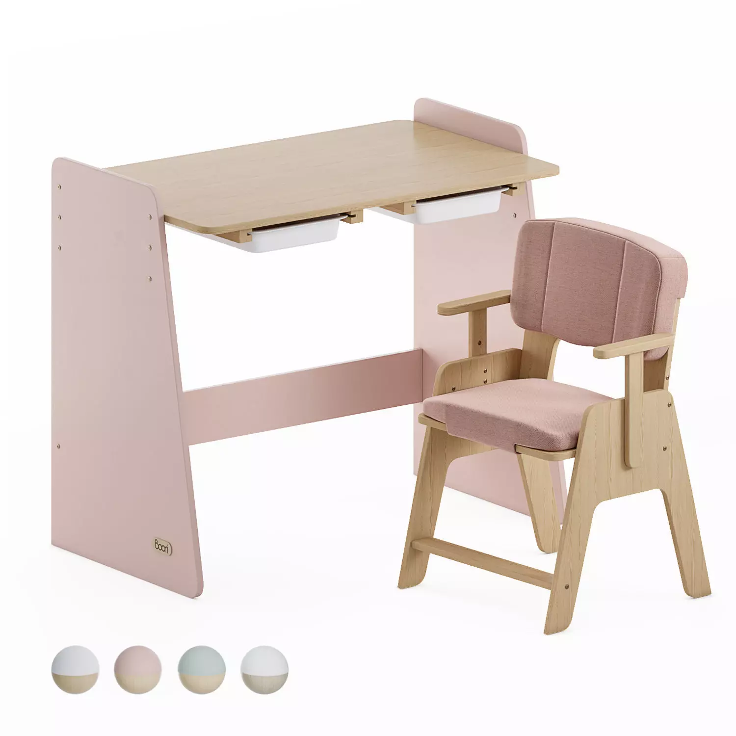 Natty Growing Desk and Euler Boori Chair 3D model_0