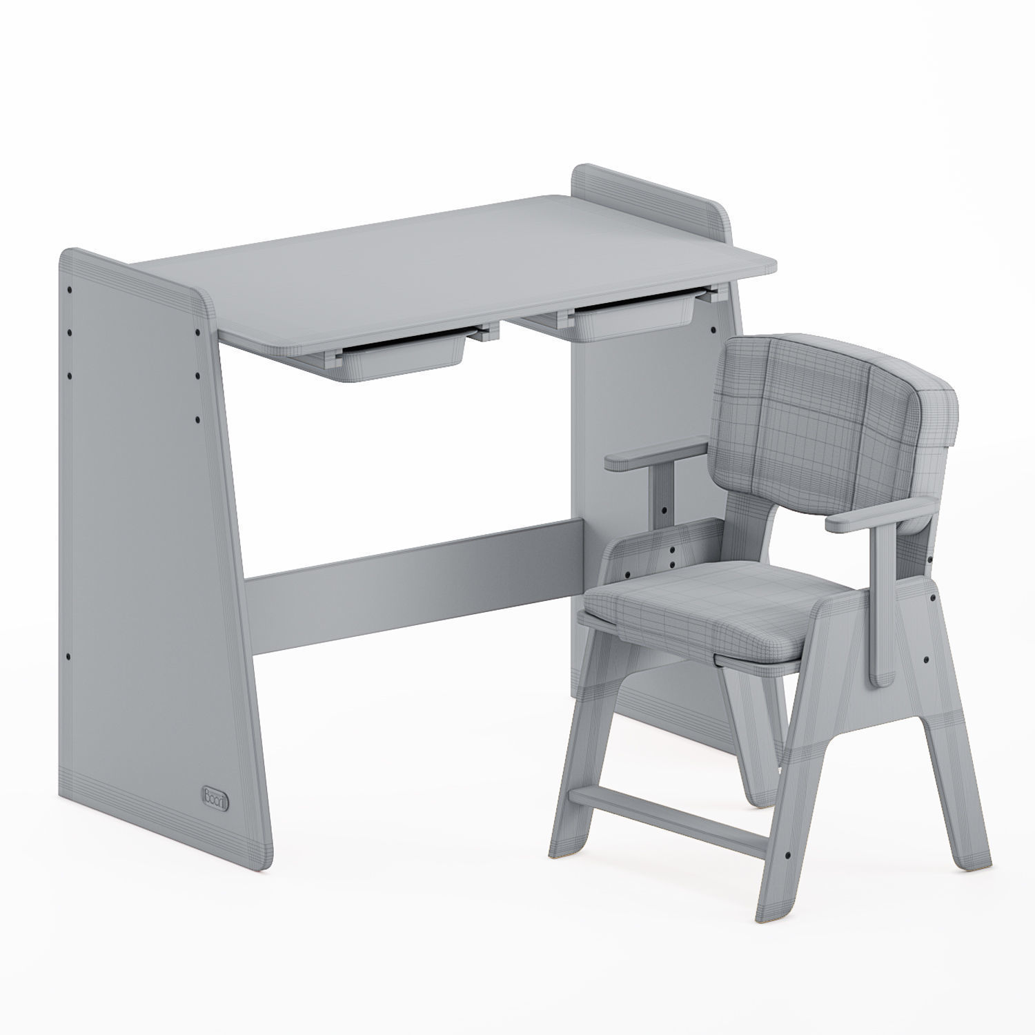 Natty Growing Desk and Euler Boori Chair 3D model_5