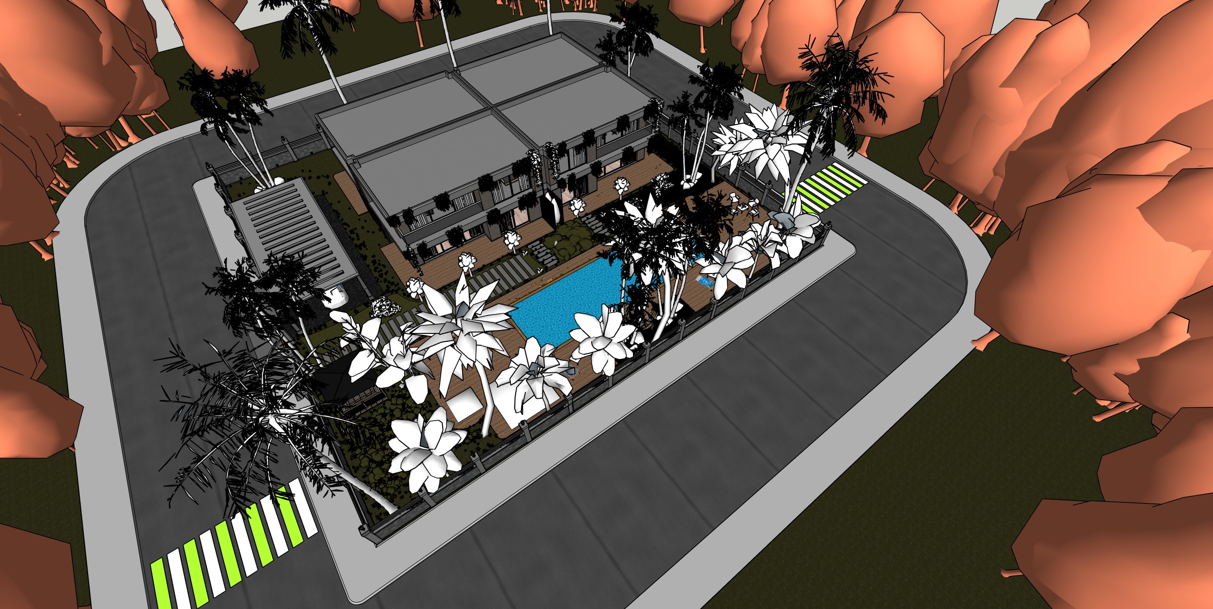 Botanic Social Villa Houses Model 3D model_13