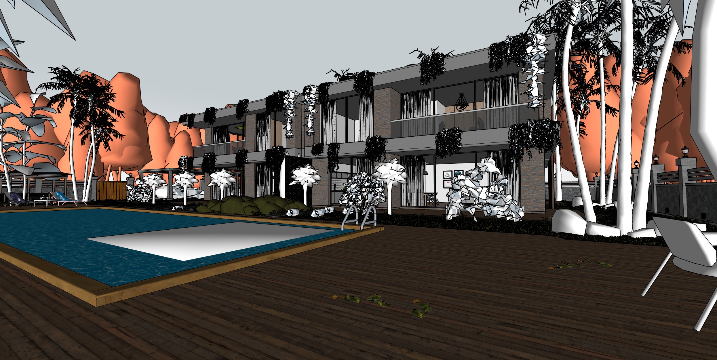 Botanic Social Villa Houses Model 3D model_12