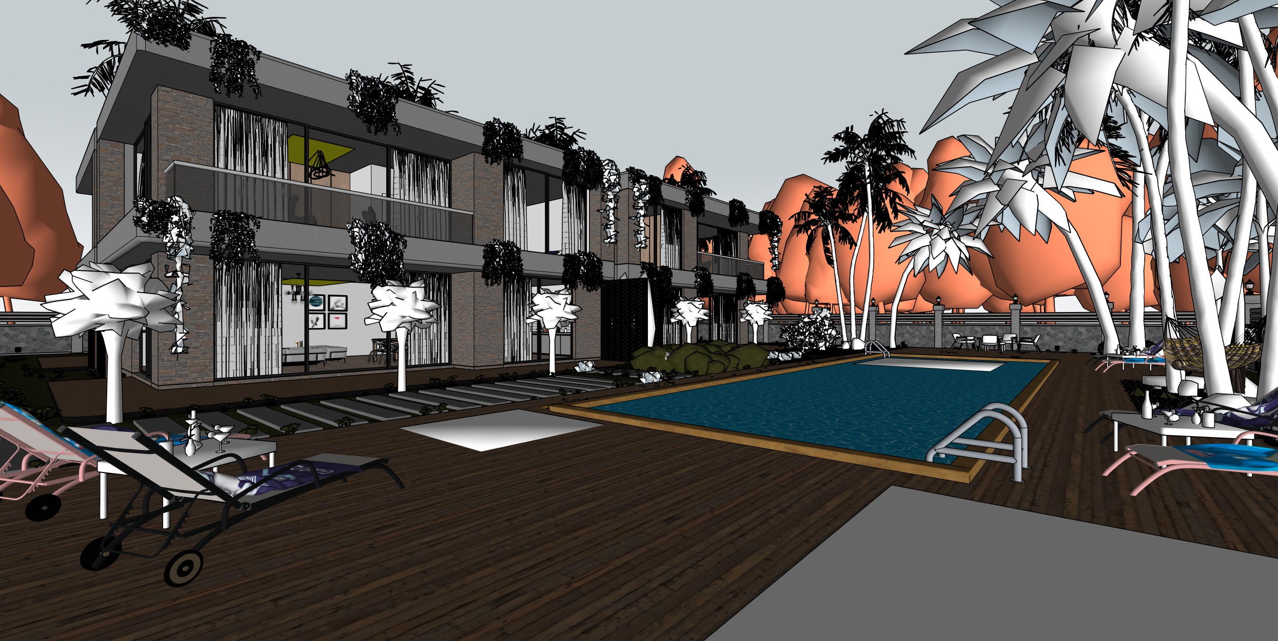 Botanic Social Villa Houses Model 3D model_11