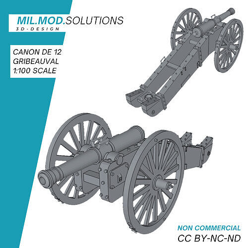 Canon de 12 Gribeauval 3D print model