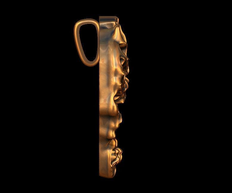 Skull Pendant 01 3D print model_3