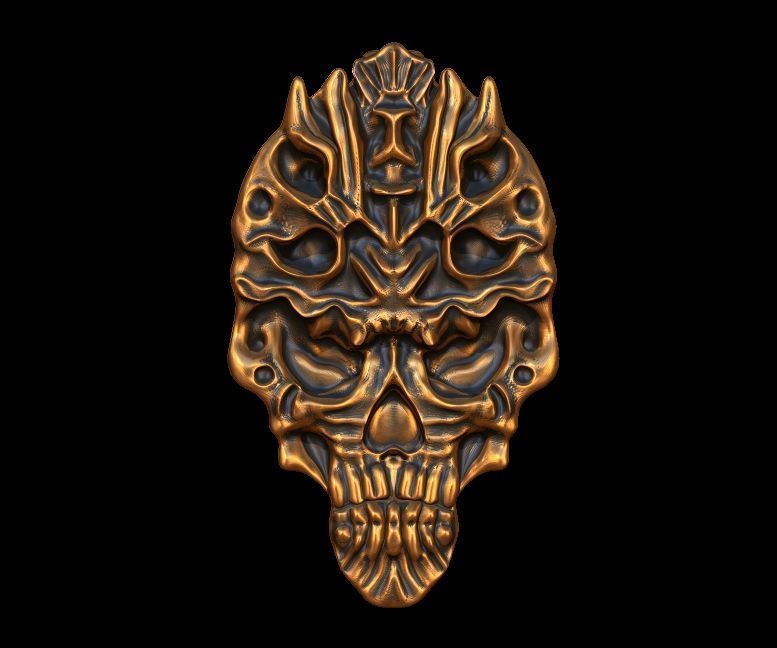 Skull Pendant 01 3D print model_2
