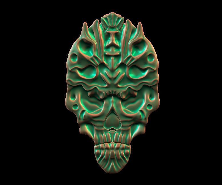 Skull Pendant 01 3D print model_16