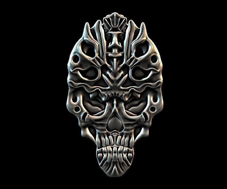 Skull Pendant 01 3D print model_9