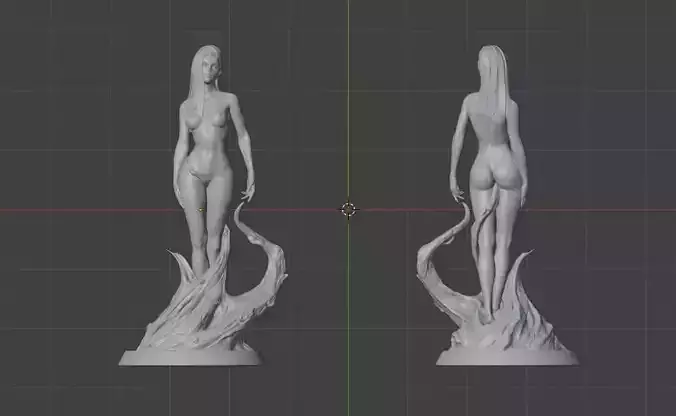 naked girl and tree roots