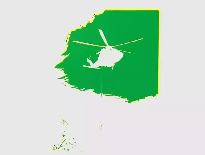 Helicopter Flag 3D print model