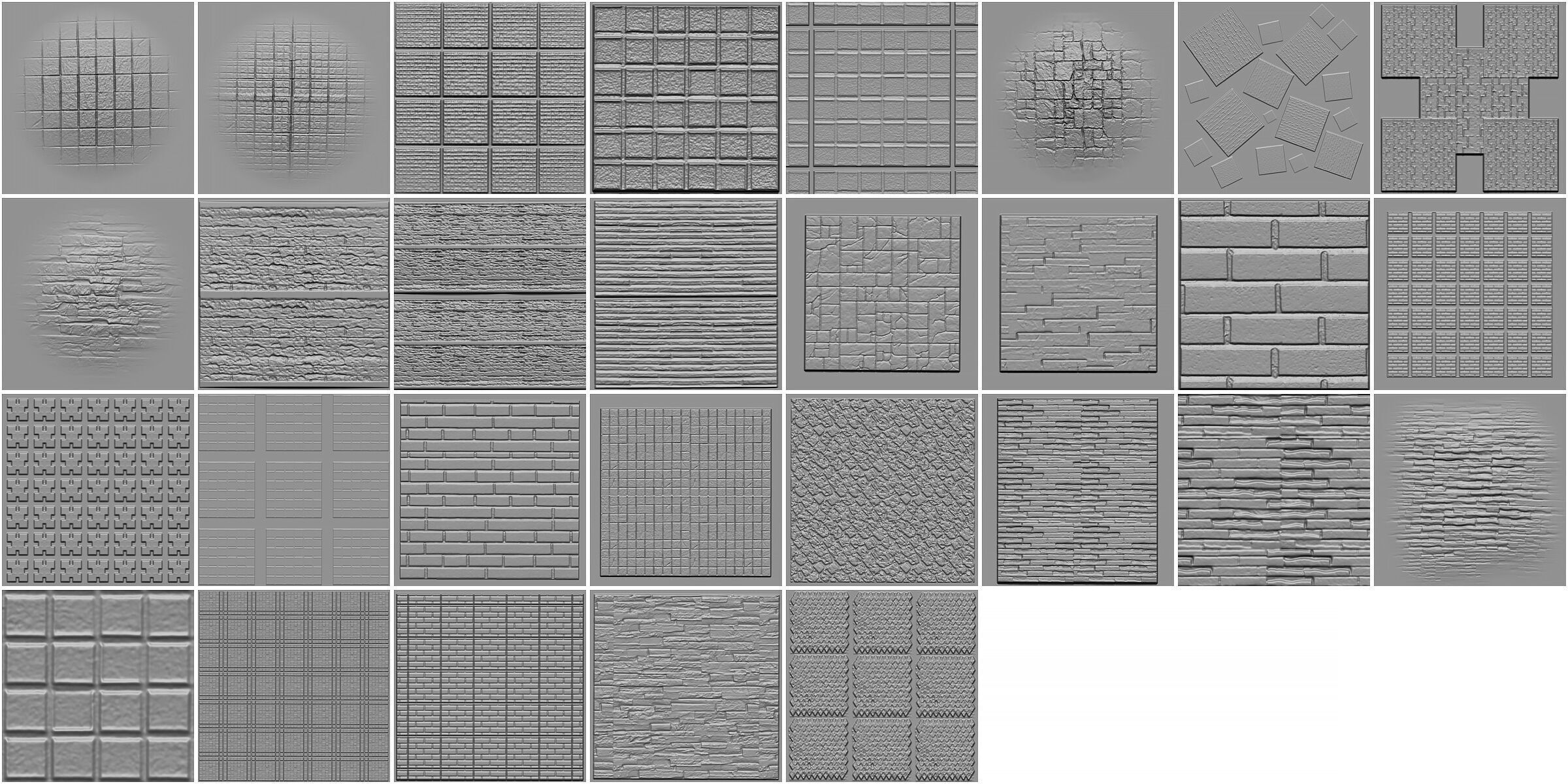 30 Real Stone Alpha Brushes-Blender Alpha Brush - Zbrush Brush 3D model_6