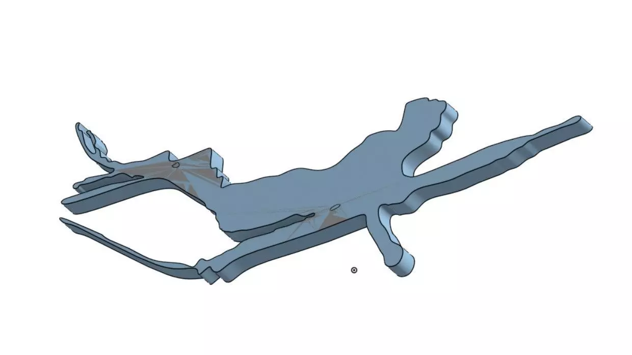 Spearfishing Silhouette 3D print model_0