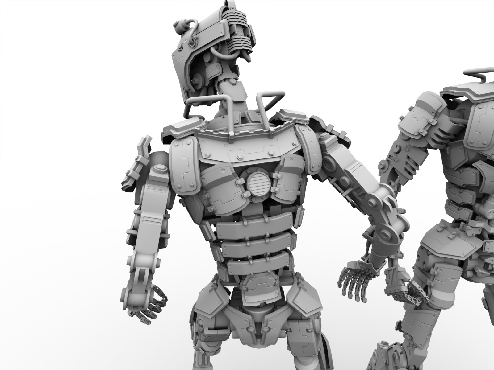 Gamerady robot with 6 color options Low-poly 3D model_25