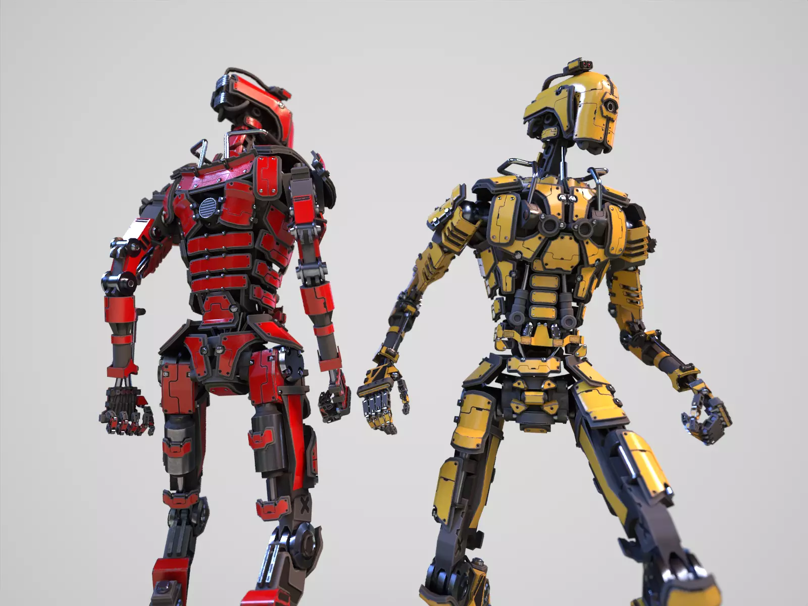 Gamerady robot with 6 color options Low-poly 3D model_0