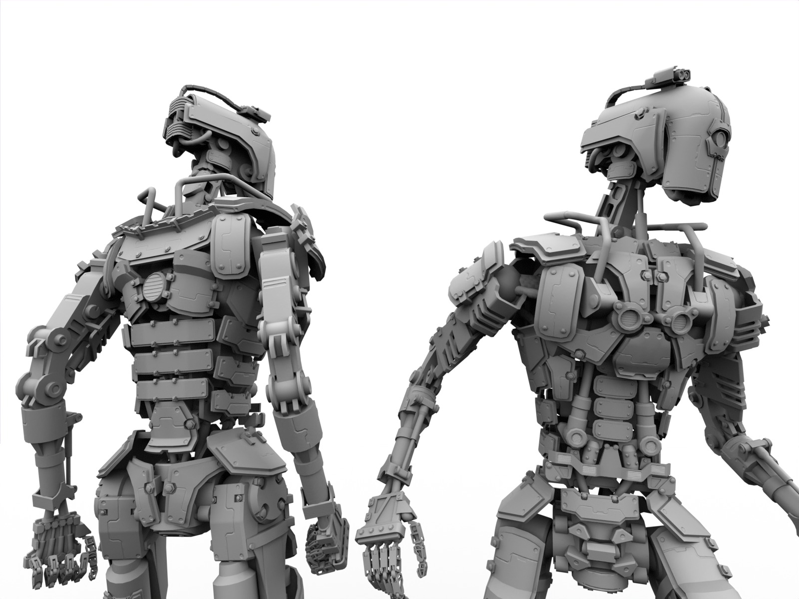 Gamerady robot with 6 color options Low-poly 3D model_23