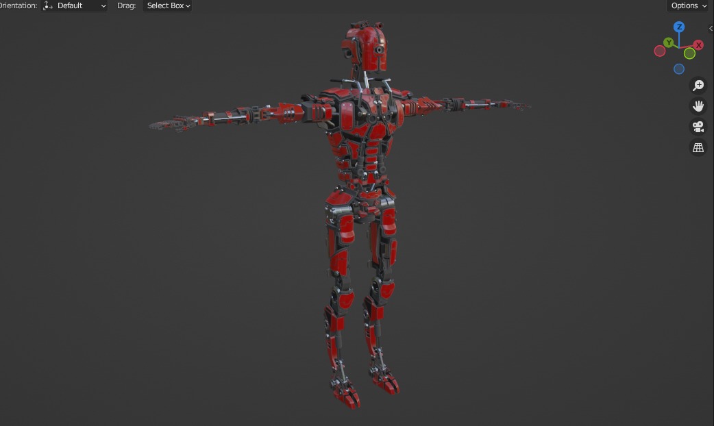 Gamerady robot with 6 color options Low-poly 3D model_46