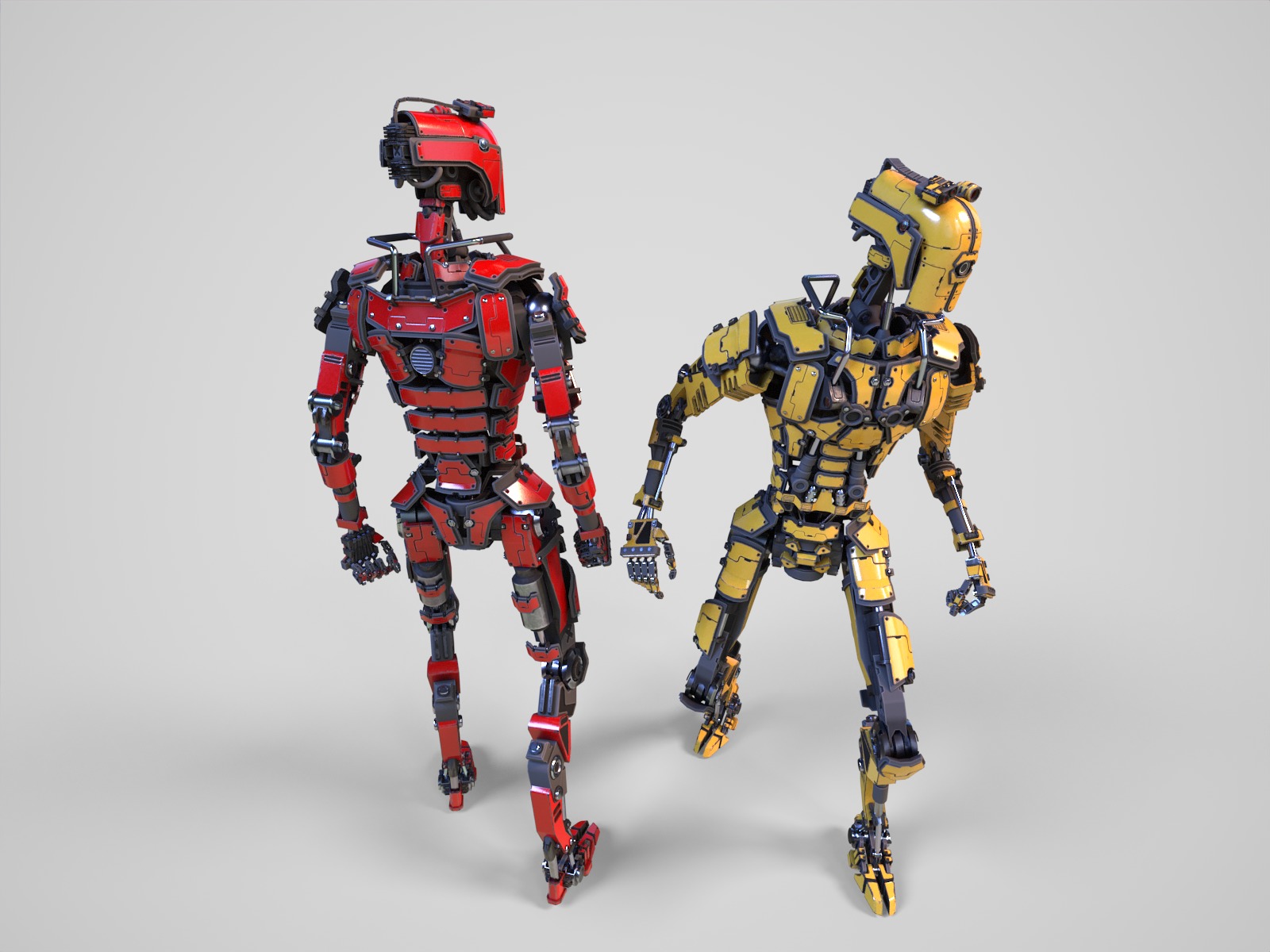 Gamerady robot with 6 color options Low-poly 3D model_17