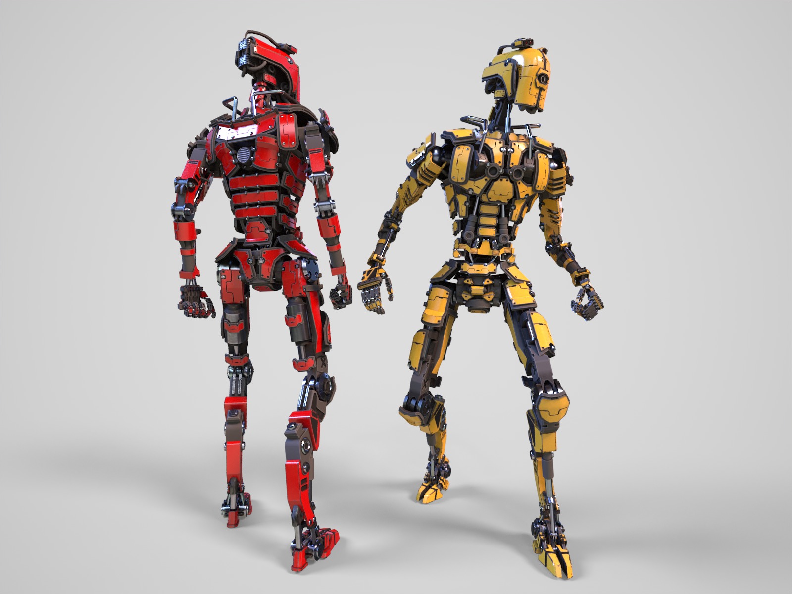 Gamerady robot with 6 color options Low-poly 3D model_21