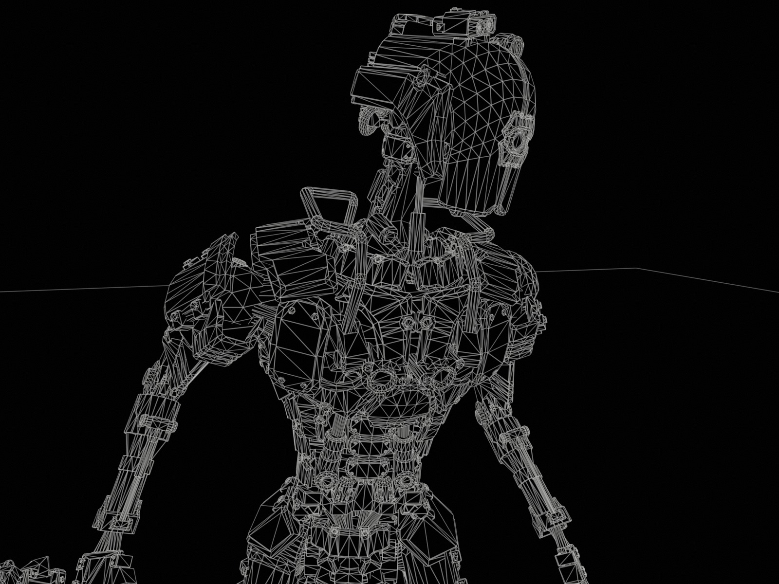 Gamerady robot with 6 color options Low-poly 3D model_34