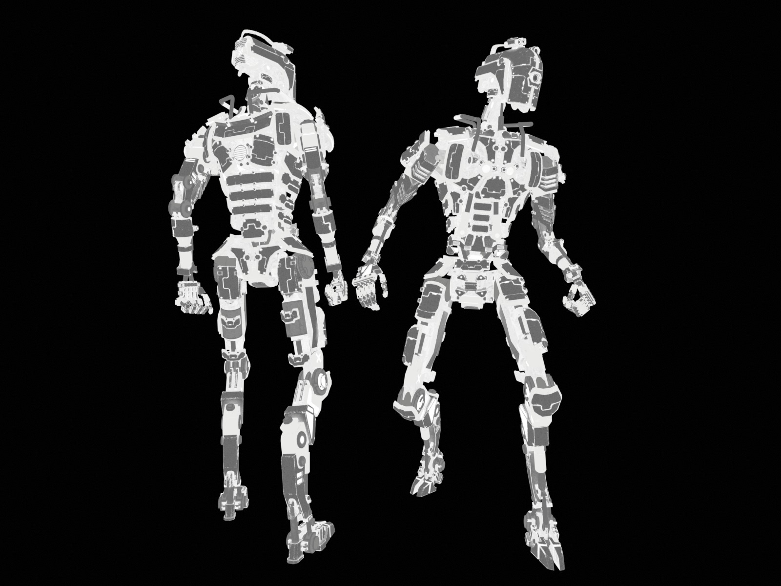 Gamerady robot with 6 color options Low-poly 3D model_38