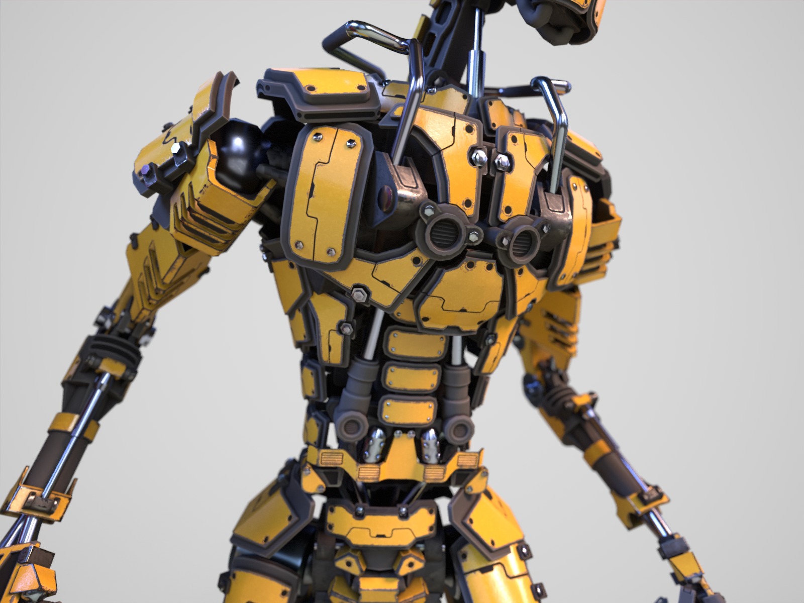 Gamerady robot with 6 color options Low-poly 3D model_7