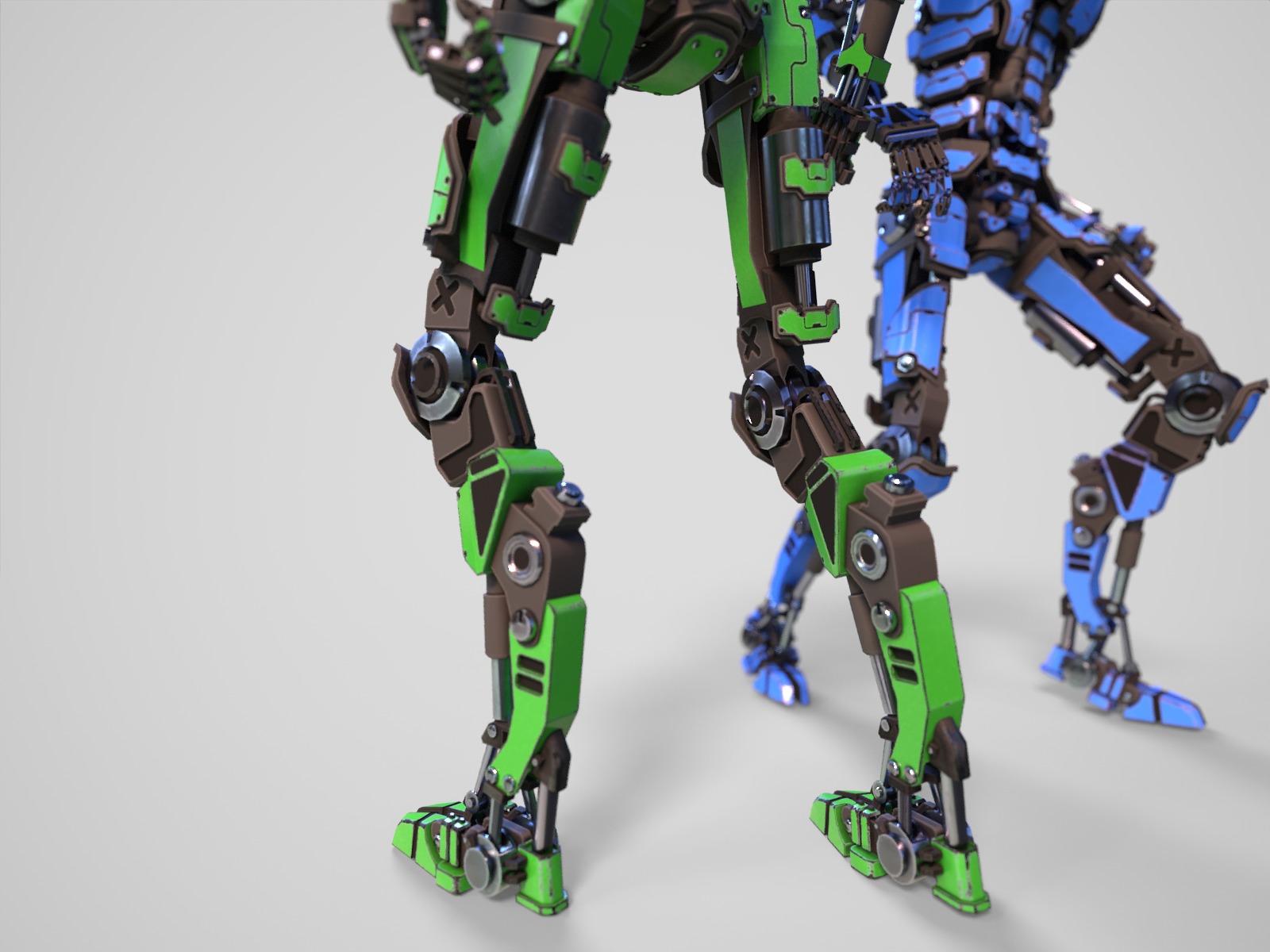 Gamerady robot with 6 color options Low-poly 3D model_11