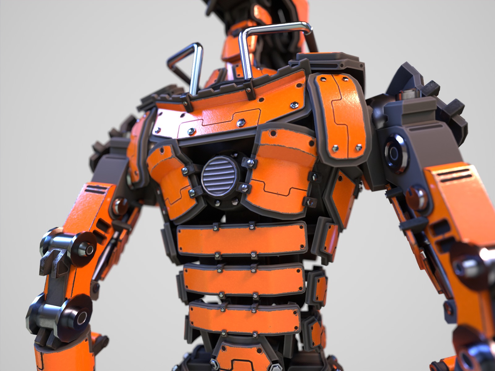 Gamerady robot with 6 color options Low-poly 3D model_8