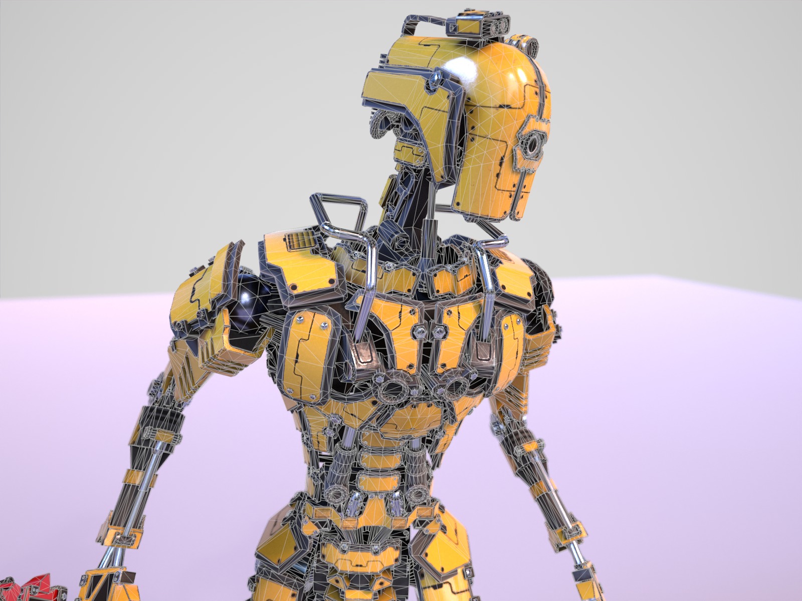 Gamerady robot with 6 color options Low-poly 3D model_29