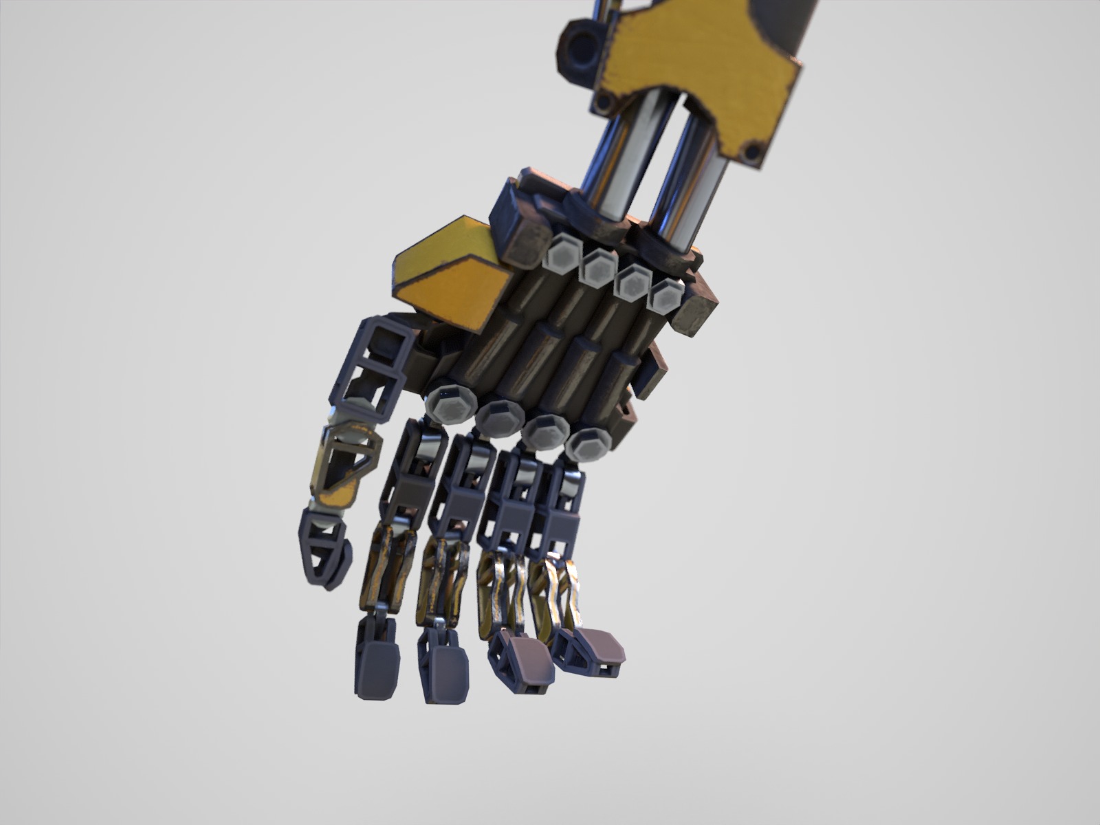 Gamerady robot with 6 color options Low-poly 3D model_14